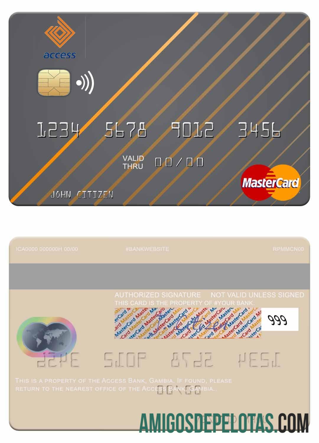 Mastercard do Banco de Acesso da Gâmbia modelo